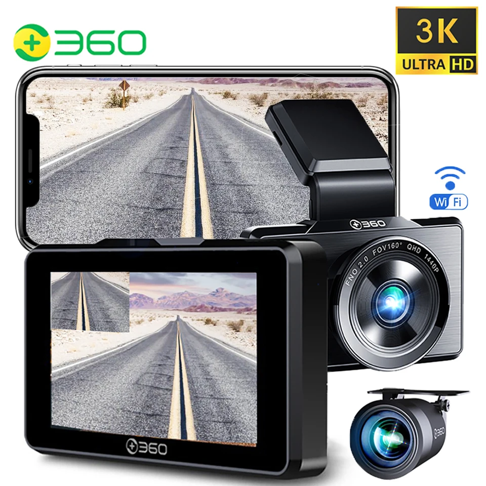 Buy Wholesale China 360 Dash Camera G500h,front 2k Rear 1080p,built-in Gps  & Google Maps & Dash Camera at USD 66.78