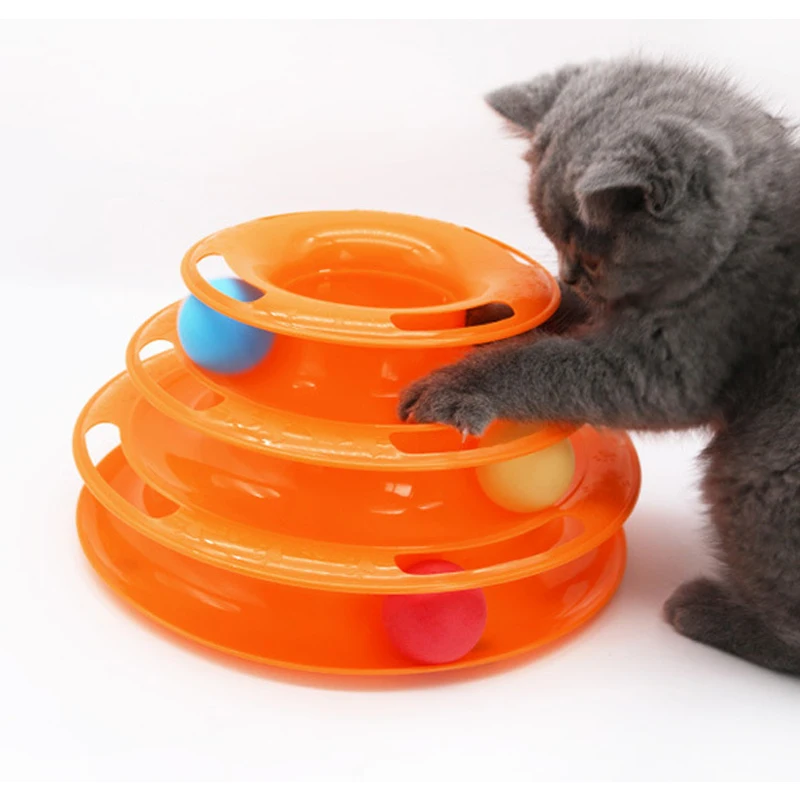 Interactive Tower Cat Toy Turntable Roller Balls Toys For Cats Kitten self-moving-smart-electric-cat-ball-toys-automatic-rolling-cat-toys-for