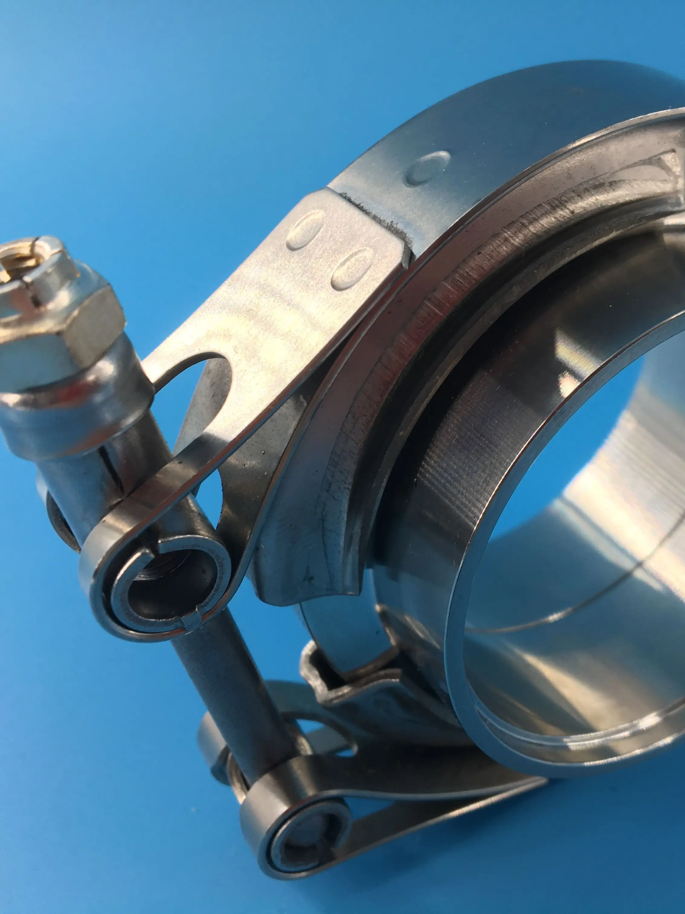 1.75" Non-Quick Release Stainless Steel V-Band Assembly Clamps with Flange Coupling 1.75 Inch Exhaust Pipe Clamp Kits