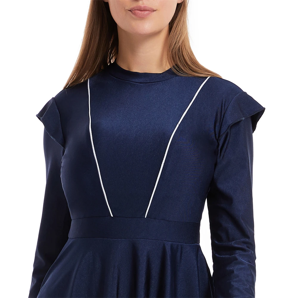 Zoomed-in image of anti-exposure cord locks and high-stretch spandex fabric