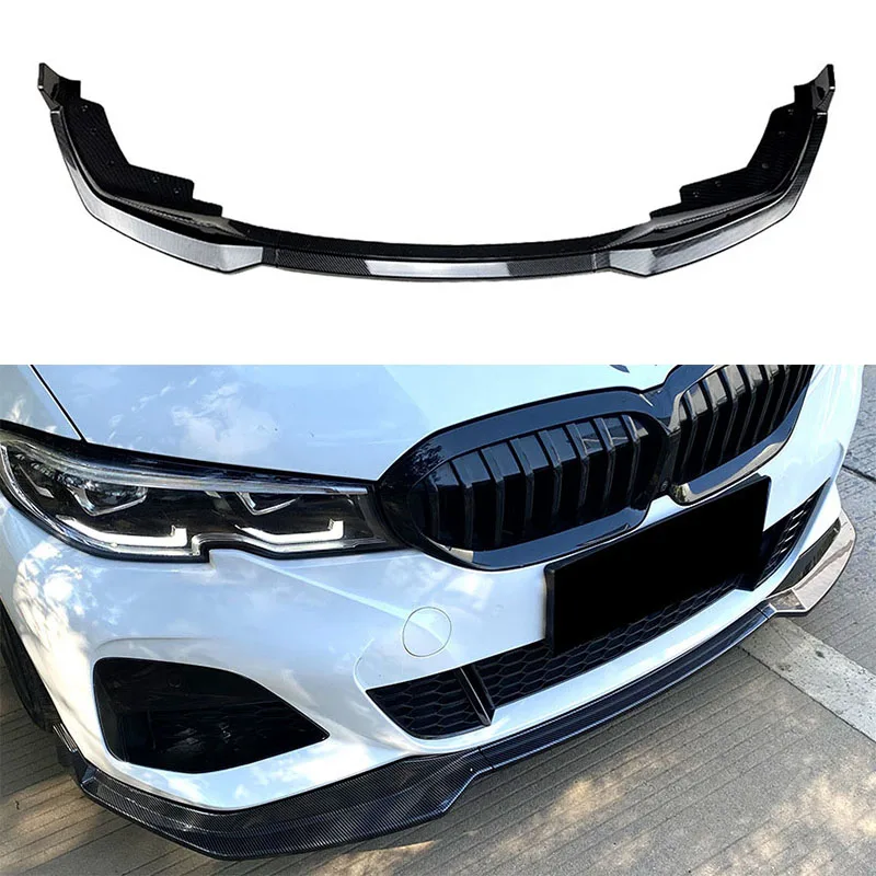 

Блеск Черный передний бампер для губ Диффузор спойлер для BMW 3 серии G20 320i 330i M упаковка 2019-2022