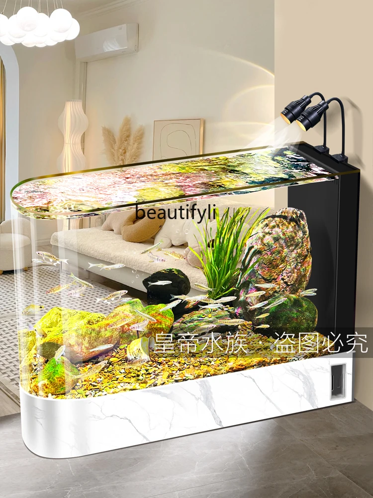 Aquarium de sol intégré en verre super blanc précieux pour poissons, grands  écrans de sous-surfaces, salon, flexion à chaud