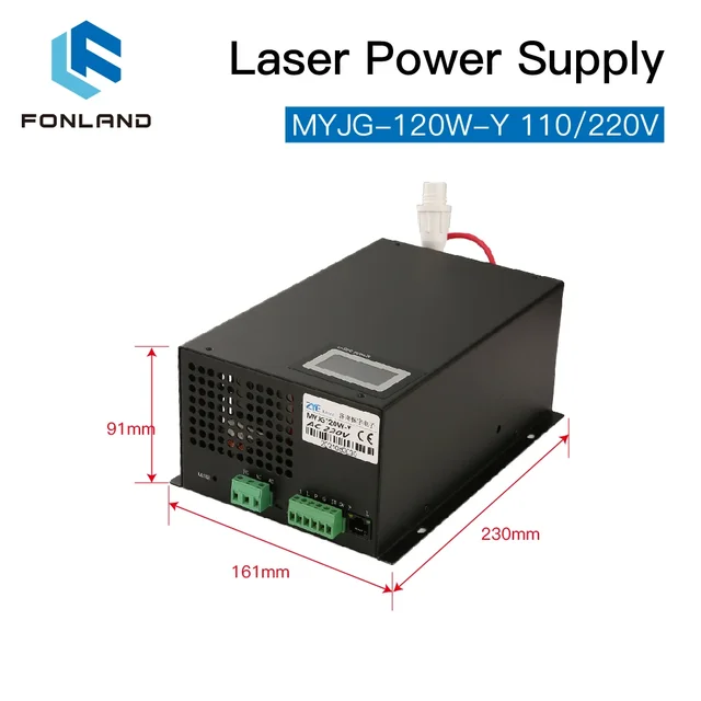 FONLAND 120W Laser Power Supply Source MYJG-120W 110/220V With Display Screen for Co2 Laser Tube Cutting Machine Source 2