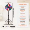 VEVOR 18 Inch Tabletop Color Prize Wheel with Folding Tripod Floor Stand 14 Slots Dry Erase for Win Fortune Spinning Stand Game 6