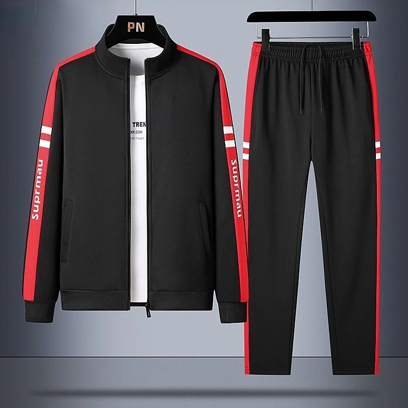 

Casual Suit Men's Spring and Autumn Sports Loose Breathable Cardigan Long-sleeved Trousers Two-piece Set