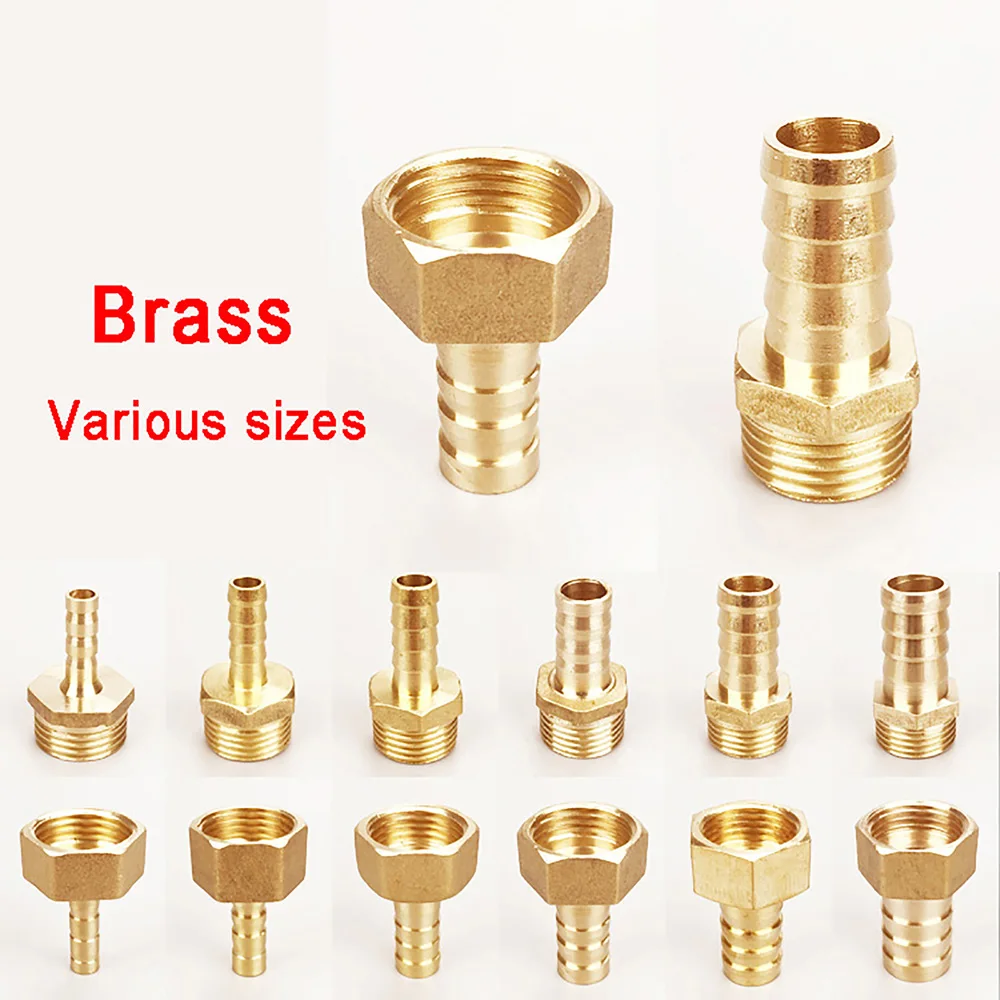 

Brass Pipe Fitting 4/6/8/10/12/14/16/19mm Hose Barb Tail 1/4" BSP Male / Female Thread Fittings Connector Joint Coupler Adapter