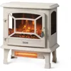 NEW TURBRO Suburbs 20 in. Electric Fireplace Infrared Heater w/Crackling Sound, Freestanding Fireplace Stove 1