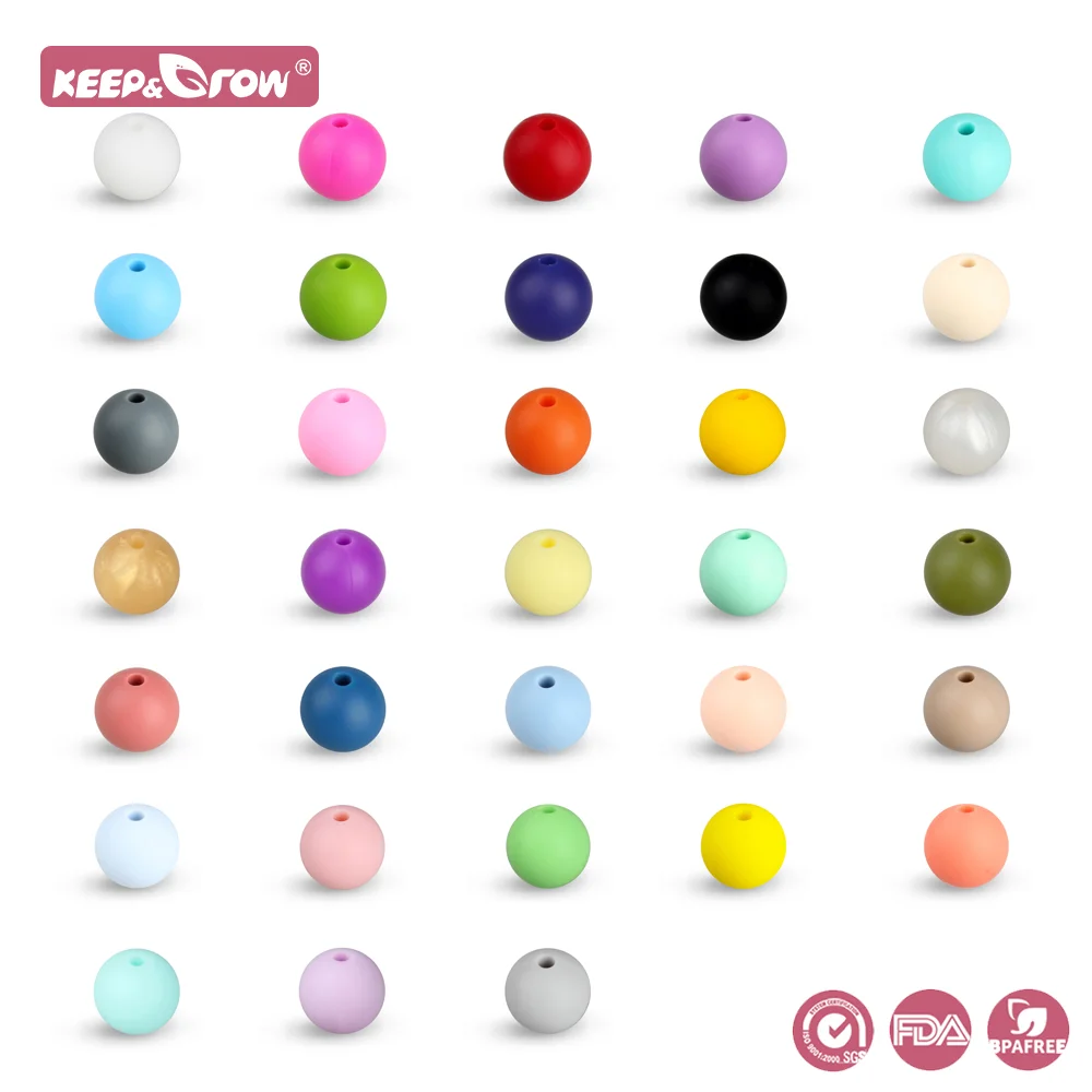 100pcs Silicone Beads teething toys silicone teething toys baby teething toys silicone beads silicone teether silicone teething beads 9mm Baby Teething Beads Oral Care BPA Free Food Grade DIY Necklace Accessories Toys For Newborns