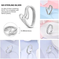 Original 925 Silver Shine Zircon Wedding Ring Simple Ring For Women Sterling Fashion Stackable Rings Popular Anniversary Jewelry 2
