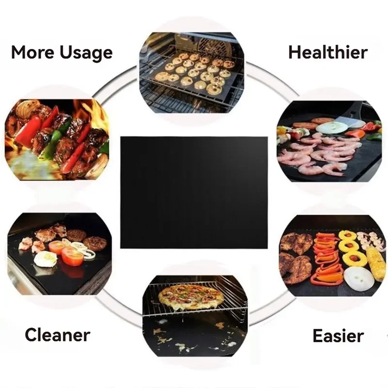 Oven Liners For Bottom Of Electric Gas Oven Reusable Non-stick Teflon Protector Mat Heat Resistant Grill Mats kitchen