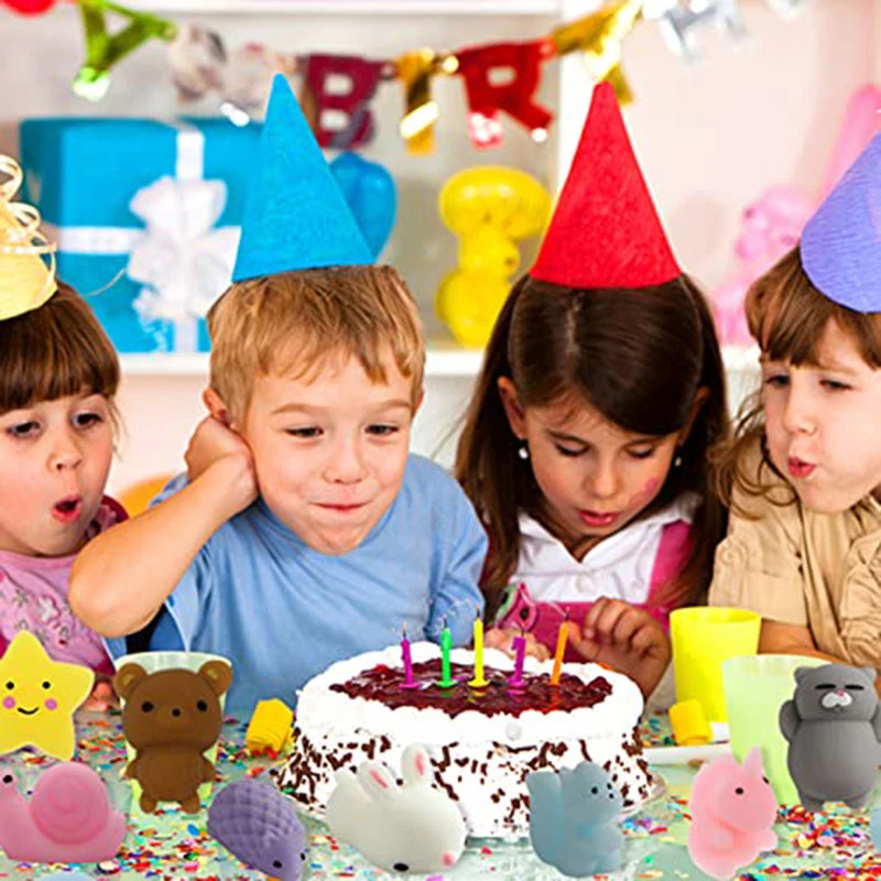 50/100PCS Kids Party Gift Squishy Toys Cute Animal Antistress Ball Squeeze Mochi Abreact Soft Sticky Stress Relief Squishy Toys