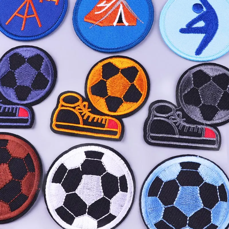4pcs Football Embroidered Iron-on Patch, Modern Basketball & Football  Shaped Sewing Patch For DIY