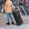 2 in 1 Rolling Makeup Train Case Professional Cosmetic trolley on Wheels Aluminum Nail Cart Cosmetic Suitcase for professional 5