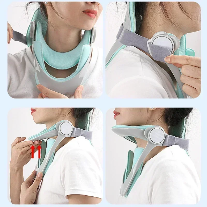 Adjustable Cervical Traction Device Posture Corrector Cervical Collar Neck Braces Support Stretcher Spine Protector Pain Relief