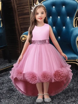 Girls Princess Dress Sleeveless Sequin Mesh Tutu Dress Performance Dress Wedding Flower Girls Dress For Evening Birthday #2038 1