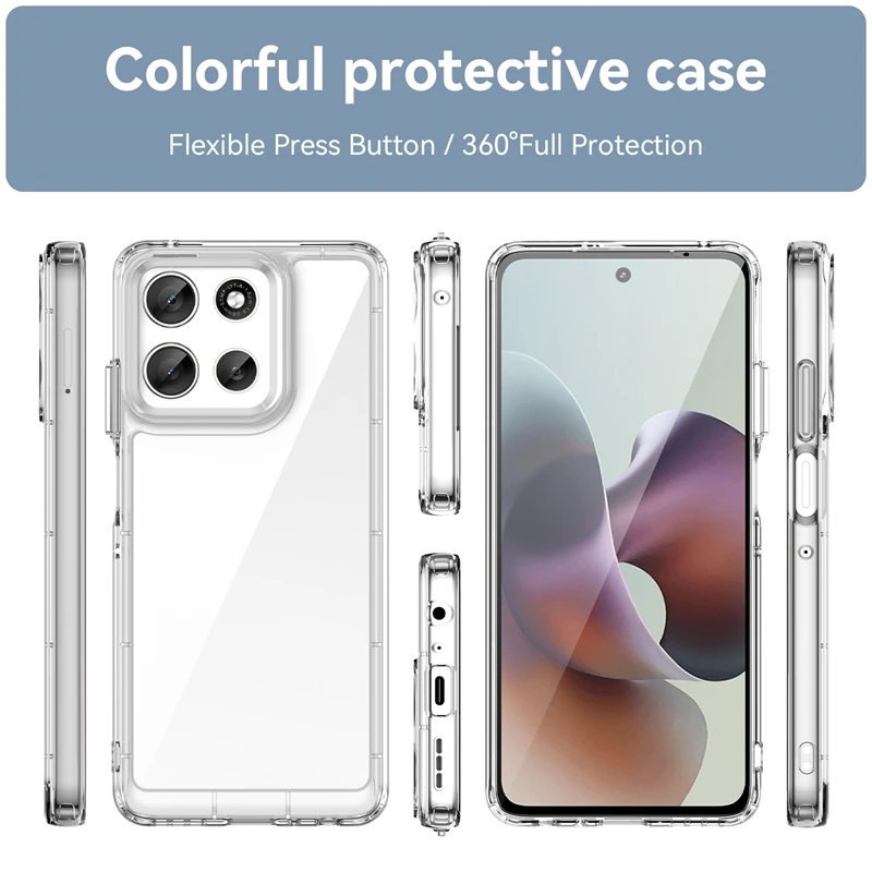 Transparent Anti-Knock Silicone Colorful Back Cover Case
