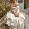 Charming Wedding Dresses A-Line Satin Bridal Gowns Spaghetti Straps Sexy Backless Robes Elegant Vestidos De Novia Customized 2