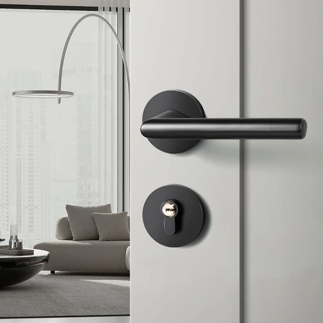Indoor Household Door Handle For Home With Security Lock Key Set Aluminum  Alloy - Door Handles - AliExpress