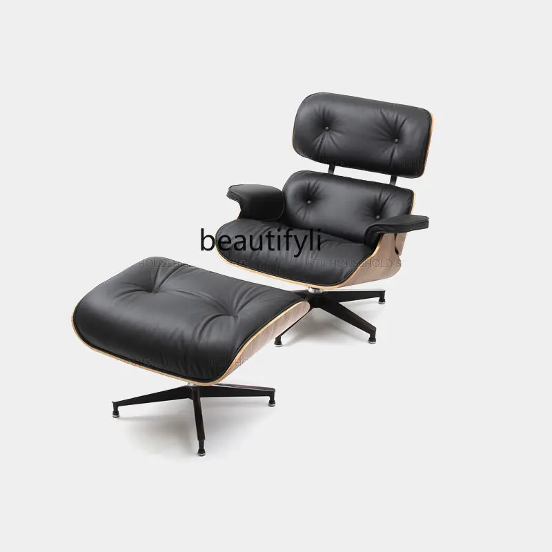 

Modern Minimalist Leisure Chair Designer Classic Eames Recliner Full Leather Executive Chair