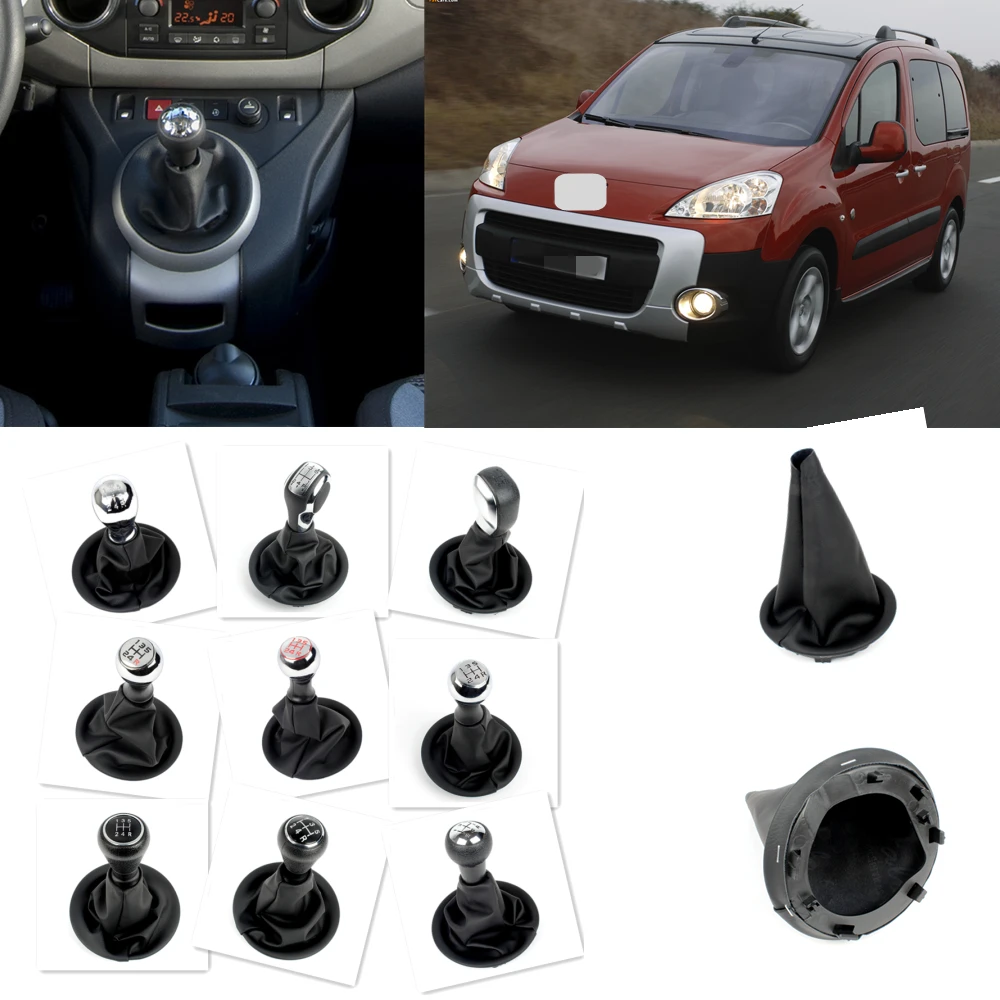 Pommeau De Levier De Vitesse Pour Peugeot Partner II 2008-2018 - Avec Soufflet - Design Moderne