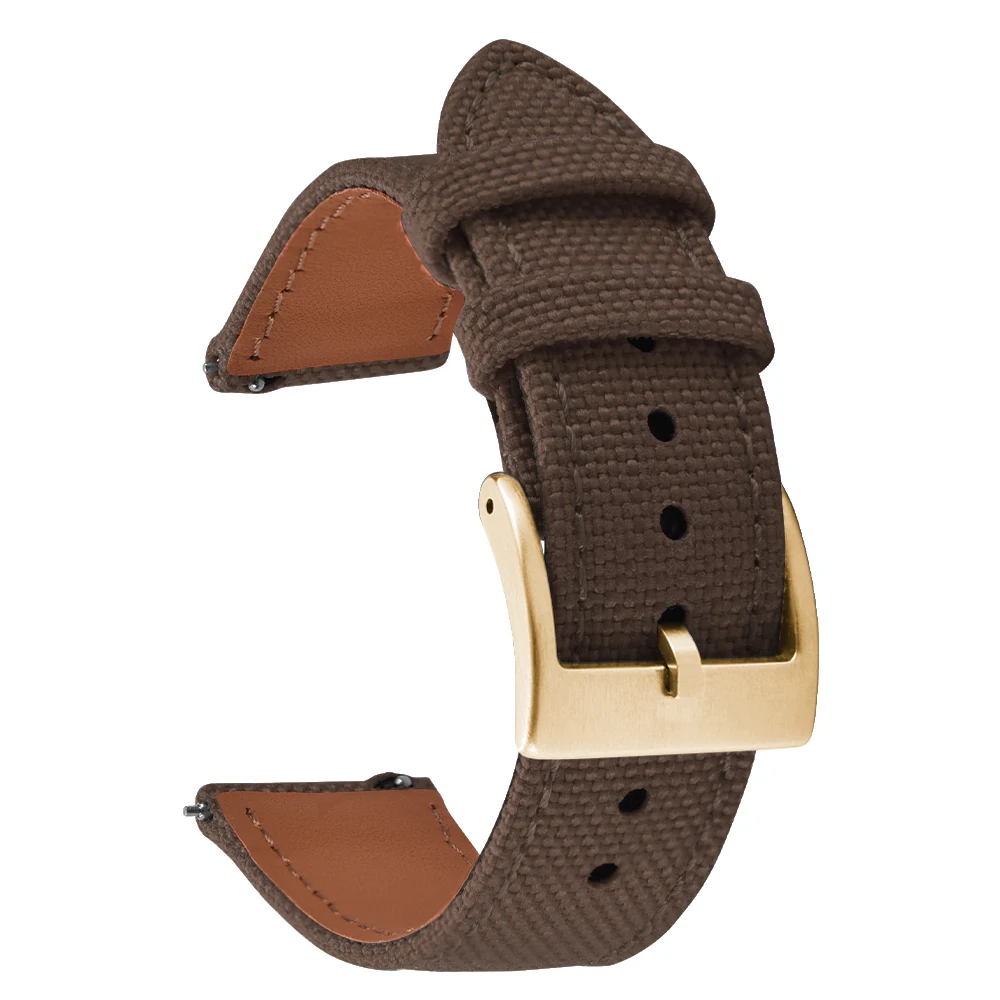 Hybrid Leather Nylon Quick Release Waterproof Sport Watch Band - Durable High-Quality Strap