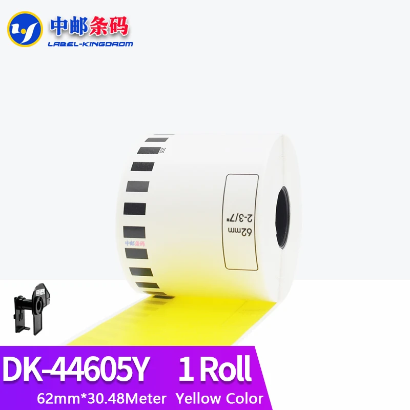 

1 Rolls Yellow Brother Generic DK-44605 Label Continuous Compatible for QL-570/580/700/710/720NW Thermal Printer DK-4605 DK44605