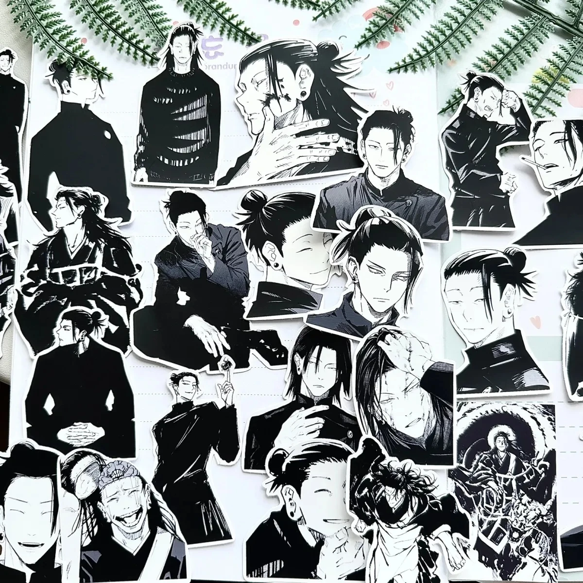 Zhou Shu Hui Zhan Anime Sticker Geto Suguru Gojo Satoru Black White Manga Style Stickers Phone IPad Case Cute Decor Friend Gift transfer sticker
