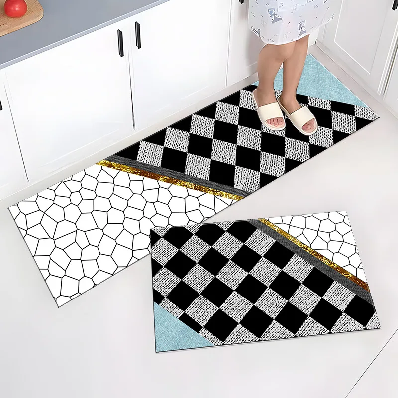 Felpudo de cocina con alfabeto artístico, felpudo de entrada para sala de estar, alfombra para el hogar, dormitorio, piso, pasillo, balcón, alfombra antideslizante