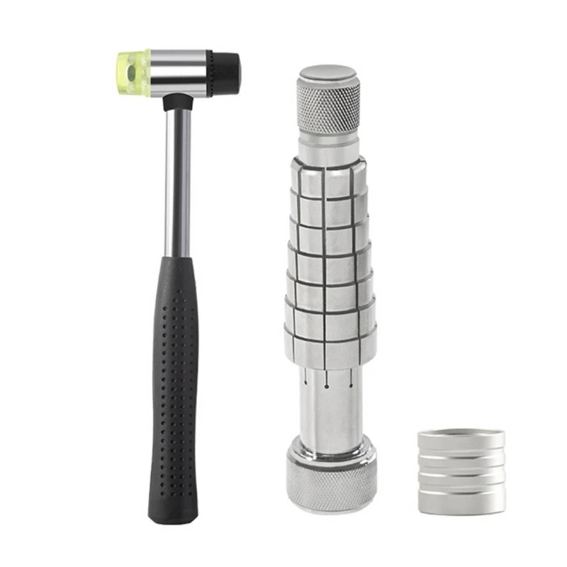 Ring Enlarger with Rubber Hammer Ring Mandrel Sizer Expander Finger Wedding Band Sizer Tool for Jewelry Making