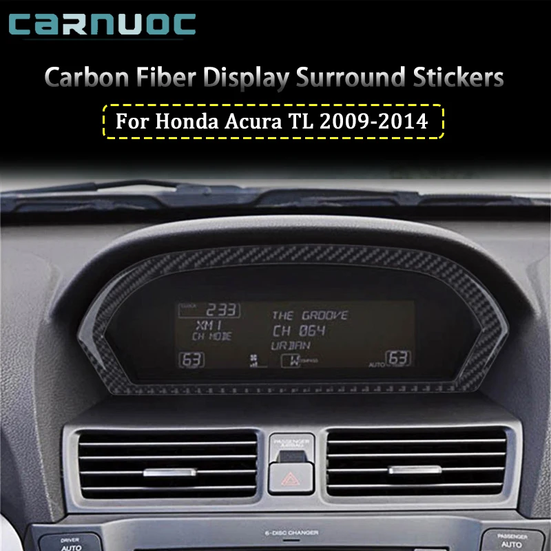 

For Honda Acura TL 2009-2014 Without Navigation Carbon Fiber Display Surround Stickers Car Interior Decorative Accessories