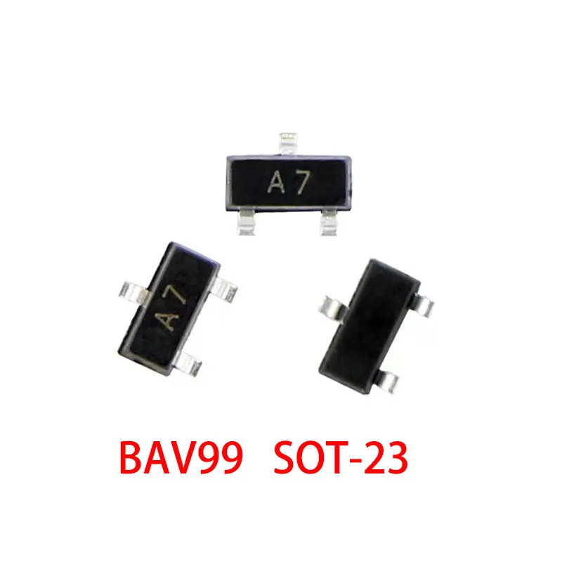 100PCS/LOT BAV99 BAV99LT1G A7 A7W SOT-23 0.2A/70V SMD Switching Diode