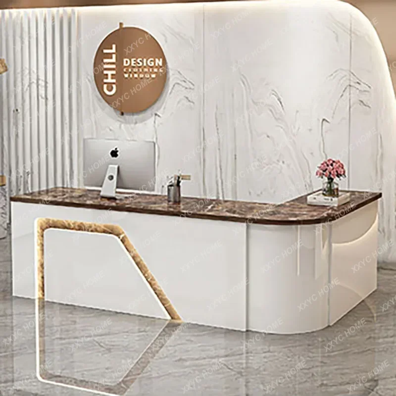 Counter Table Bar Reception Desk Tall Marble Office Commercial Reception Desk Beauty Salon Toonbank Winkel Garden Furniture Sets