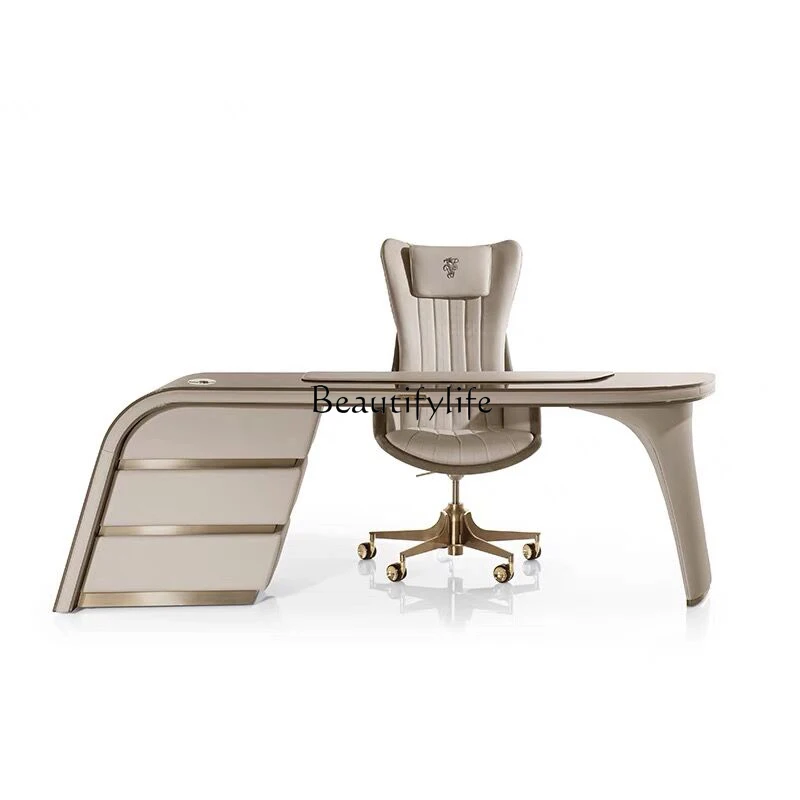 

Minimalist Affordable Luxury Style Desk Fashion Post-Modern Study Computer Desk Italian Style