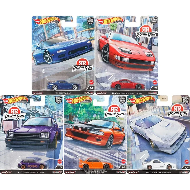

Лидер продаж 2023, премиум автомобиль, культура Ronin Run, Toyota Starlet KP61, Subaru WRX STI, Mazda RX7, Nissan 300ZX Twin Turbo, игрушка для автомобиля