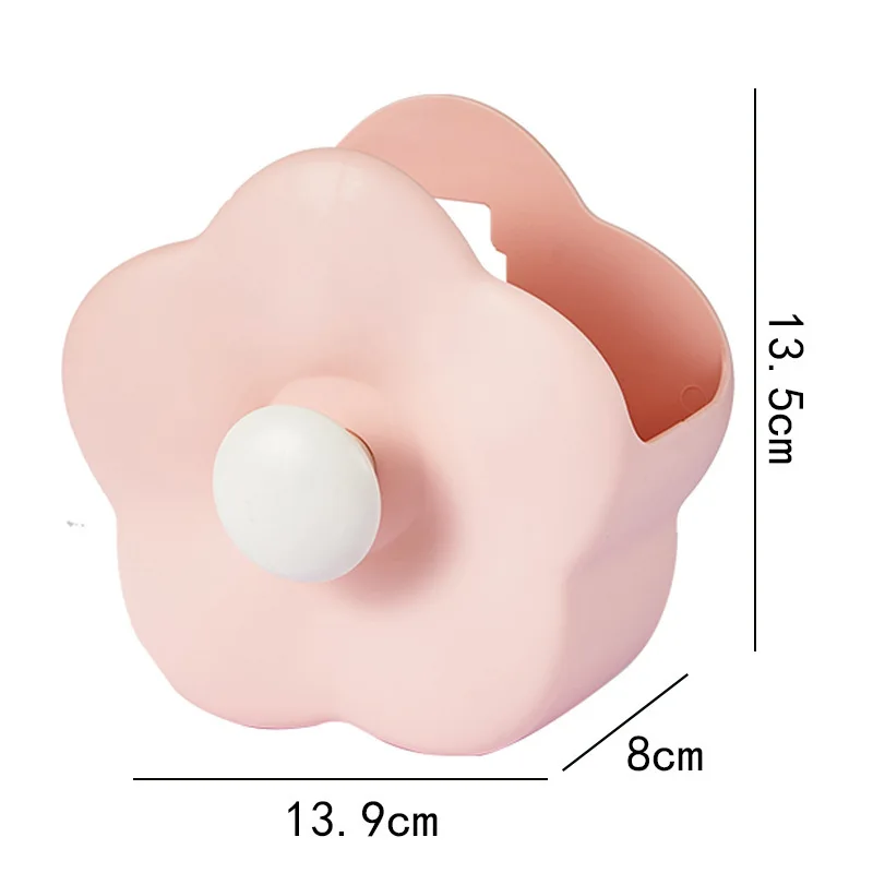 Flower Makeup Brush Storage Box Wall Mounted Household Bathroom Vanity Table Desktop Comb Toothbrush Shelf Cute Pen Holder 6