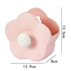 Flower Makeup Brush Storage Box Wall Mounted Household Bathroom Vanity Table Desktop Comb Toothbrush Shelf Cute Pen Holder 6