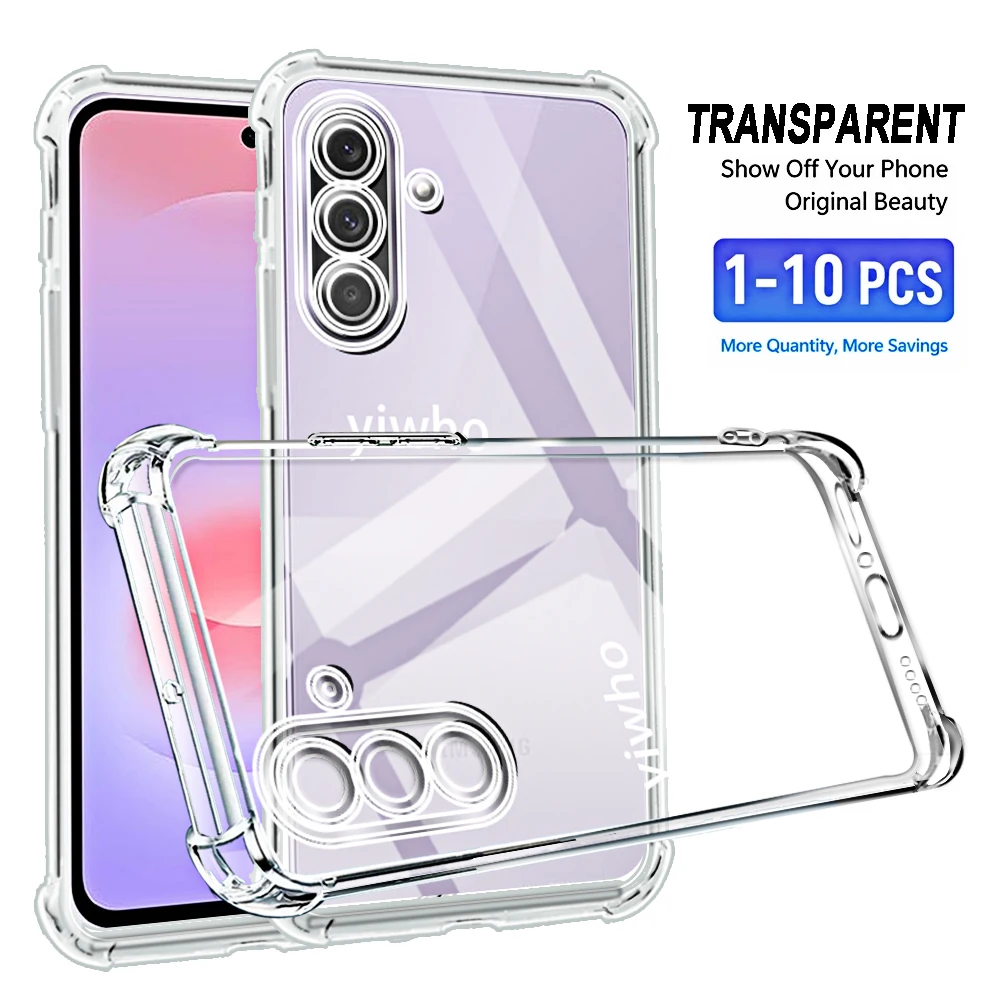 Shockproof Transparent Back Phone Case - Full Cover Clear Shell (1-10pcs)