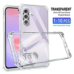 Shockproof Transparent Back Phone Case - Full Cover Clear Shell (1 - 10pcs) - Galaxy A18 (Clear)