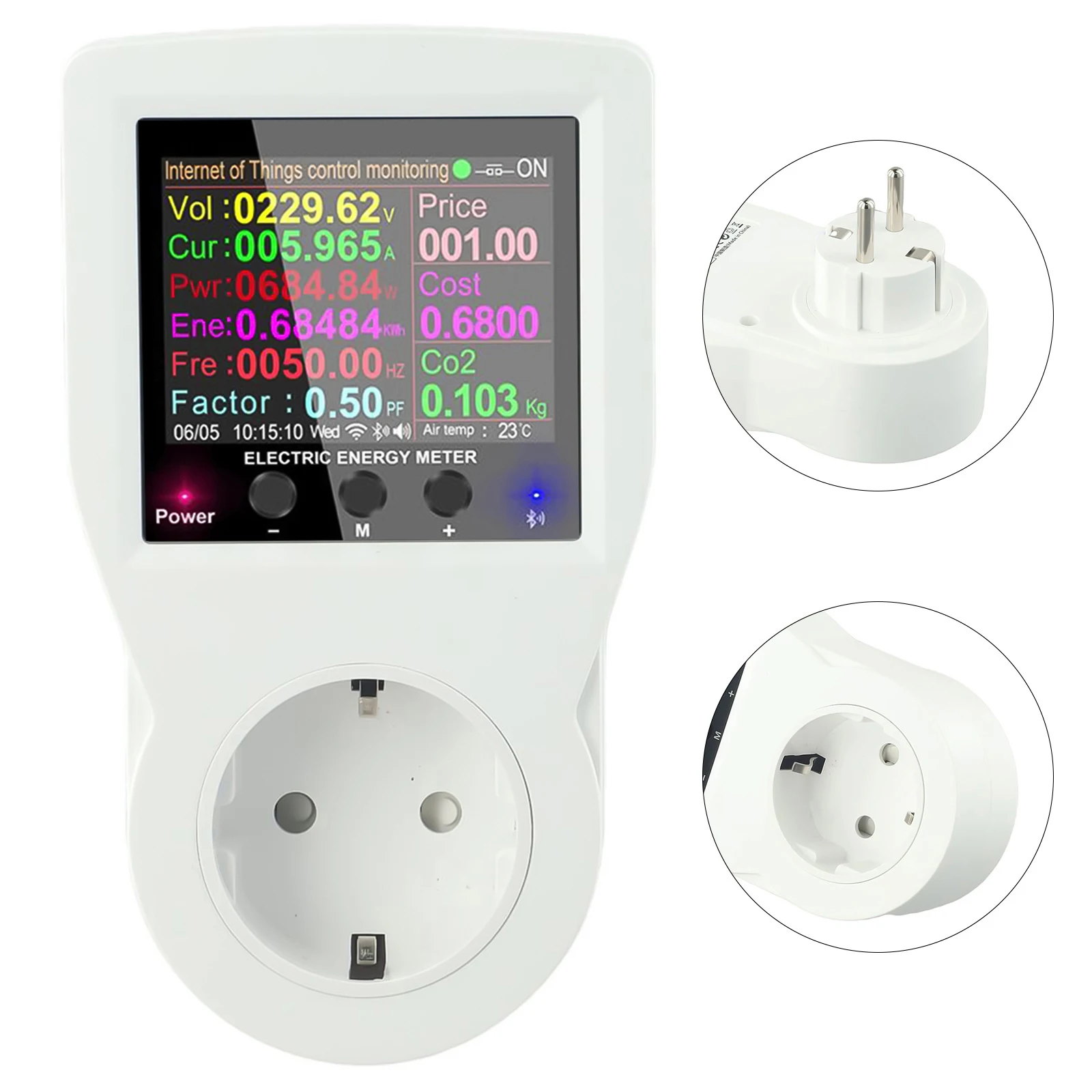 

WiFi Enabled Power Meter AC Voltage Measurement Current Range Up to 10A Accurate Energy Measurement up to 1999kWh