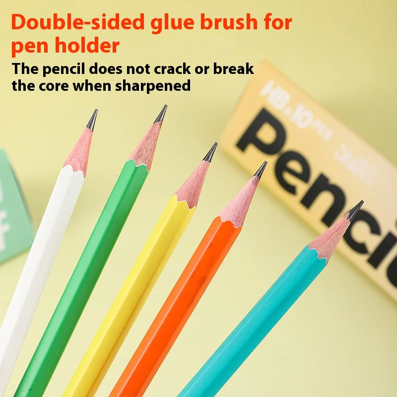 Premium Quality Wooden Lead Pencils for Smooth Writing & Artistic Drawing - Pack of 10