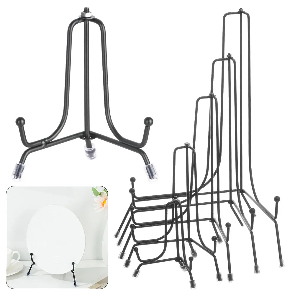

Iron Plate Support Rack Tea Cake Rack Medal Photo Frame Decoration Rack Multi Size Anti-Slip Plate Table Top Artworks Stands