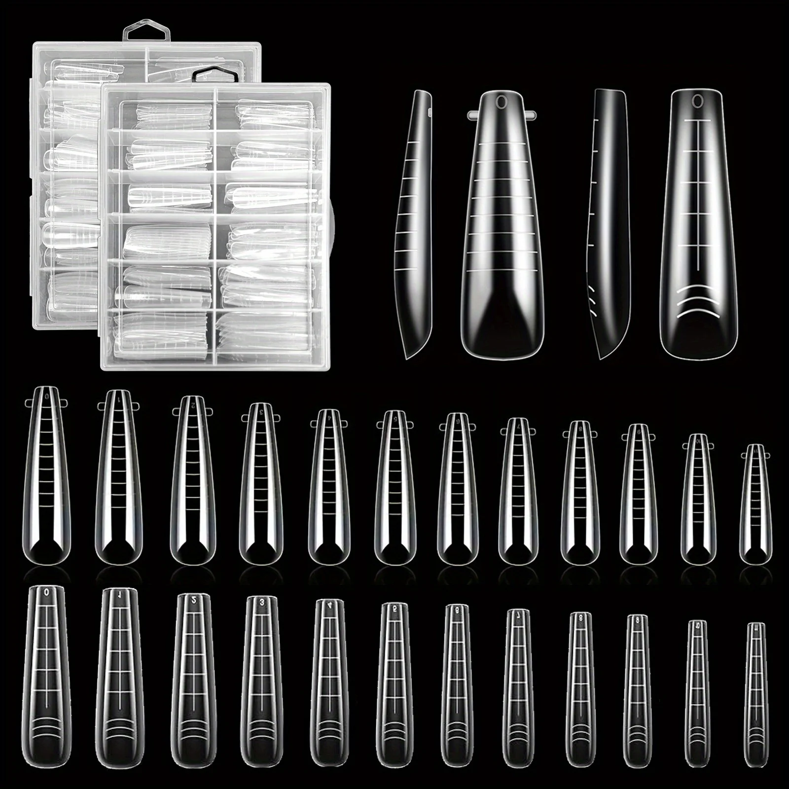 네일 연장용 듀얼 폼 120개, 빌더용 2가지 스타일 12가지 사이즈 듀얼 폼, 매..