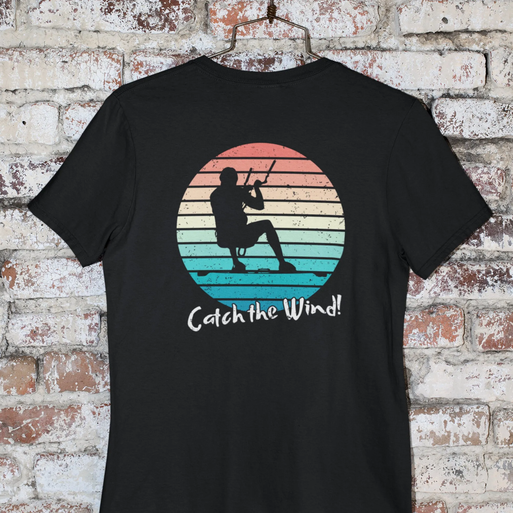 Catch The Wind Retro Sunset Beach Surf Vintage T Shirt