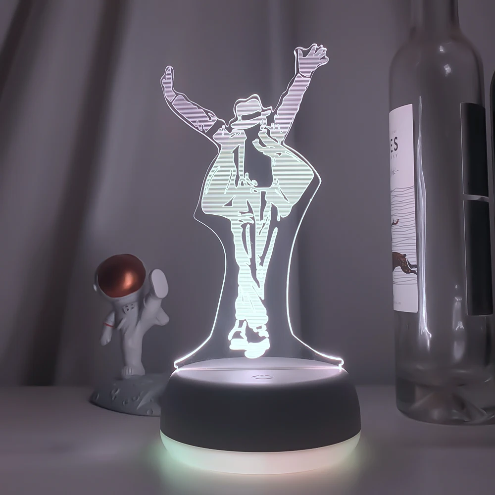 bright night light Michael Jackson Dancing Figure Led Night Light 3d Illusion Color Changing Nightlight for Home Decoration Bedside Table Lamp Gift 3d night light