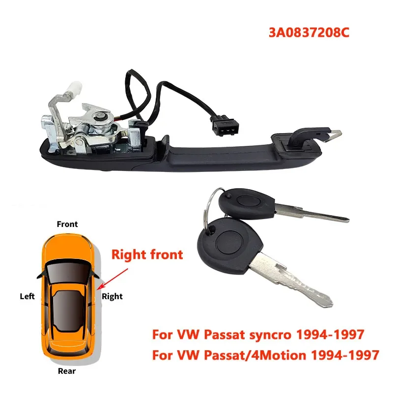 

1 pcs For VW Passat B4 1994-1997 Outside Door Handle 3A0837207C,3A0837208C,3A0839205A
