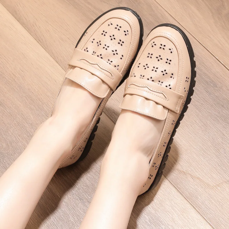 

Spring Sneakers Women Flats Ballet Shoes Woman Leather Breathable Women Slip On Shoes Ladies Loafers Footwear Casual Shoes