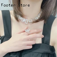 2025 New Trend Luxury Wedding Jewelry Sets Charm White Shining Crystal Fashion Necklaces Bracelet Earrings Women's Romantic Gift