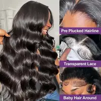 Perruques de cheveux humains HD Body Wave Lace Front 13x413x6 pré-épilées Remy 40 42 pouces 5x5 sans colle, effet mouillé et ondulé 2