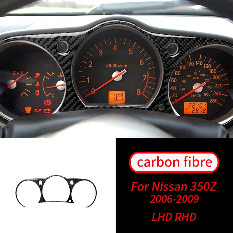 

For Nissan 350Z 2006-2009 1Pcs Real Carbon Fiber Speedometer Dashboard Bezel trim Car Interior Accessories Car Interior Supplies