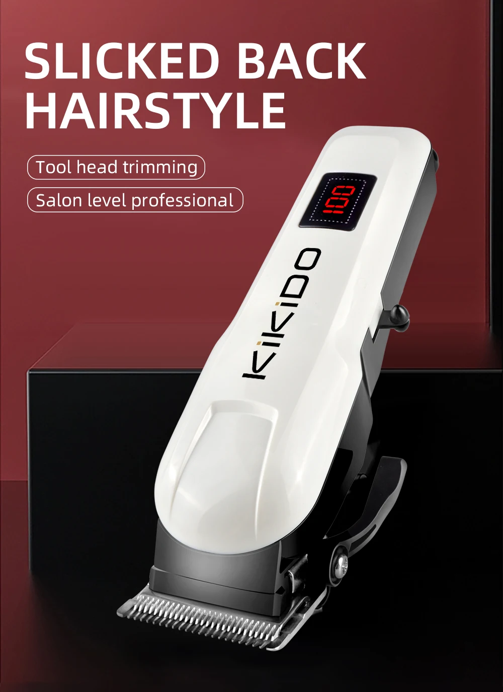 KIKIDO Profesjonalna maszynka do strzyżenia Hine Akumulatorowa maszynka do strzyżenia fryzjerskiego z bezprzewodową maszynką do strzyżenia włosów LCD dla mężczyzn KK-809A_voghion.com